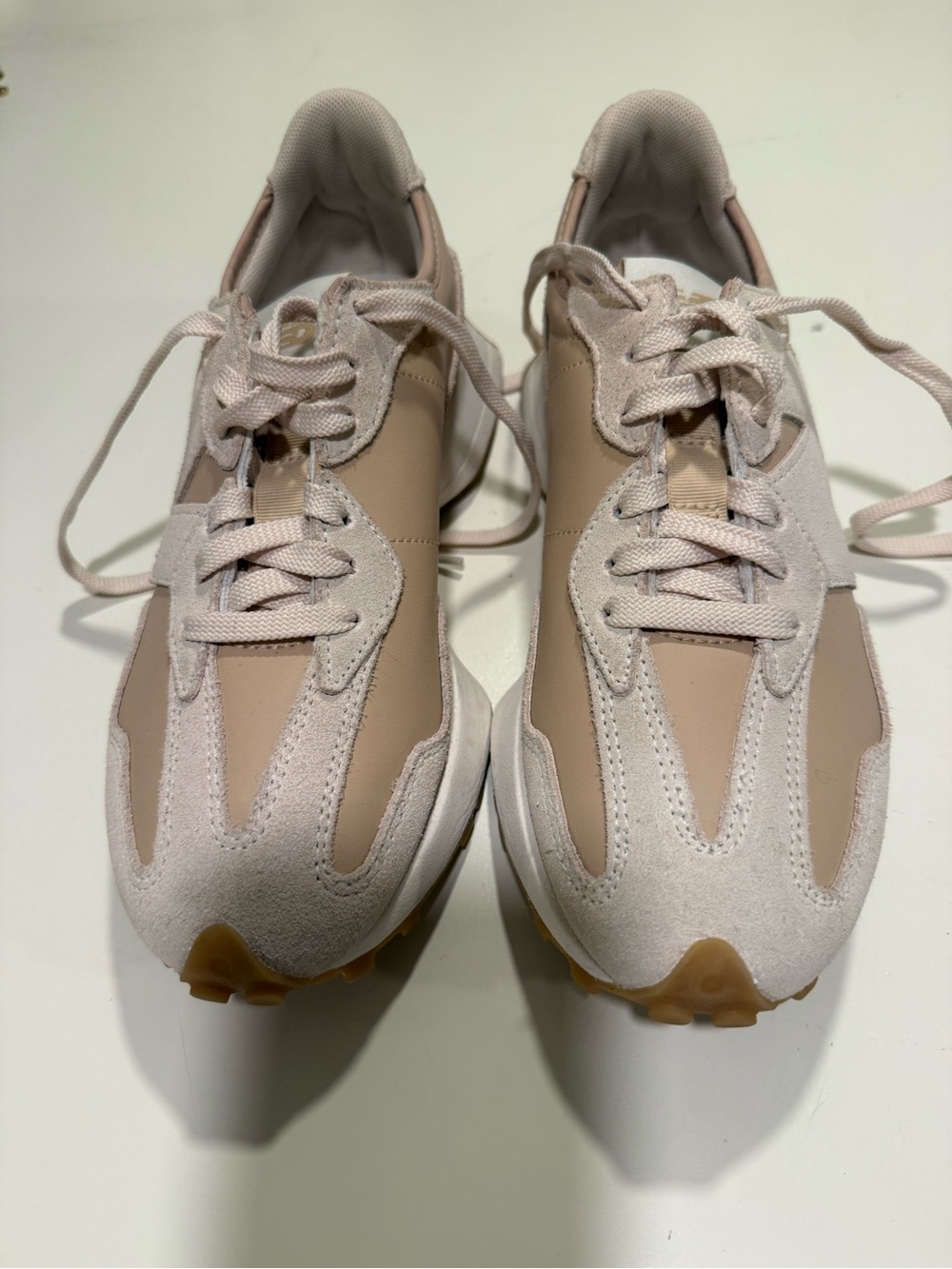 New Balance 327 Women's Beige and Blush Retro Runner Sneakers